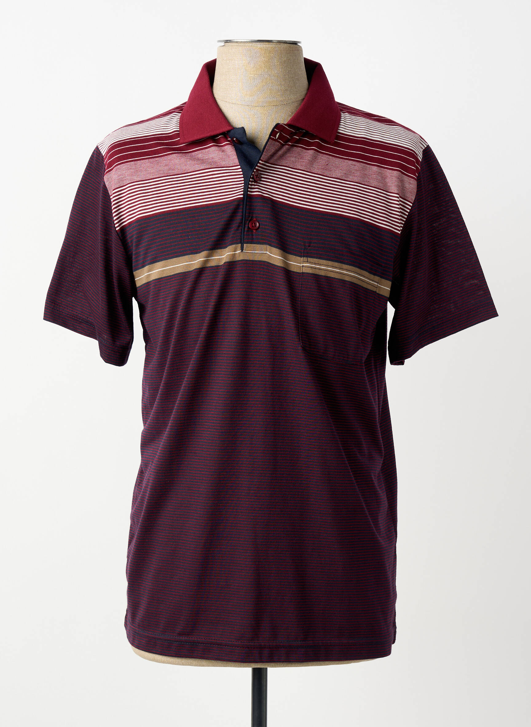 Polo jersey audinys trumpas rankovės raudona CAP 10 TEN vyras