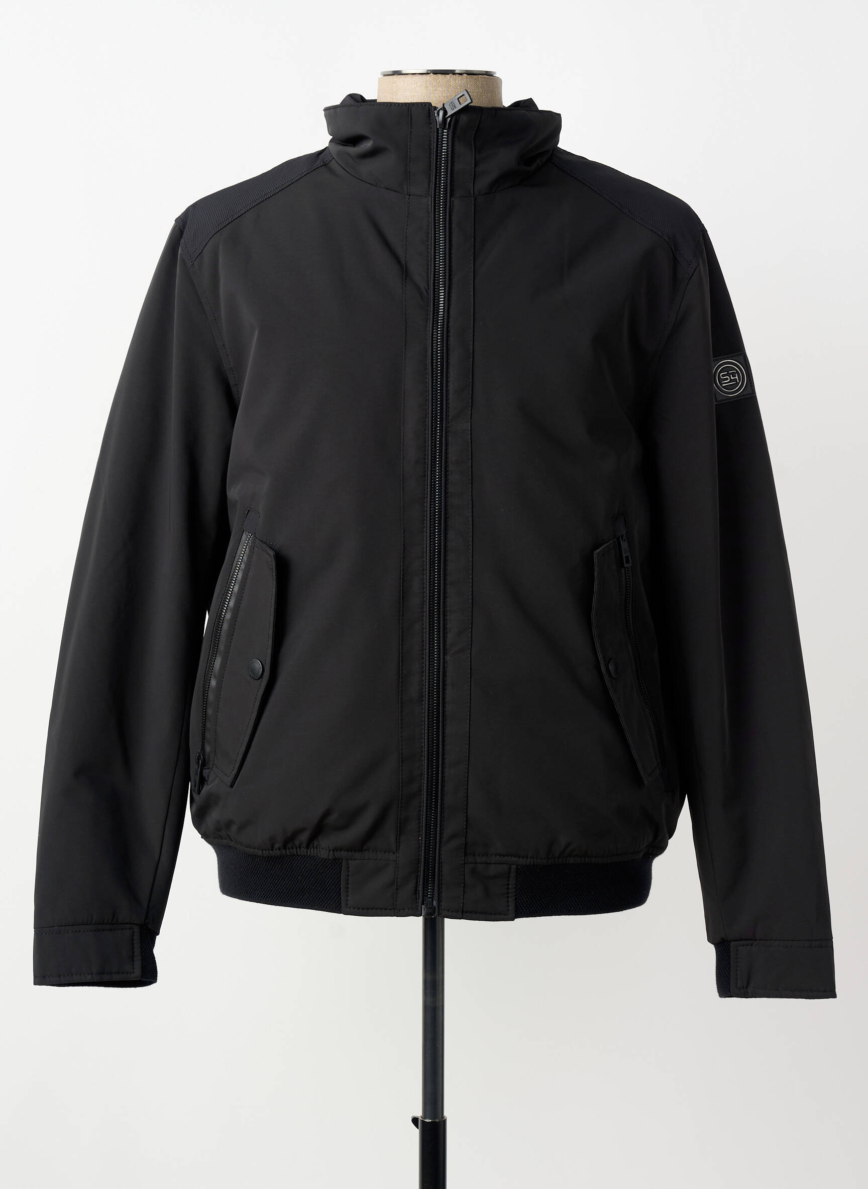 Pūkinė striukė ilgos rankovės be gobtuvų juodas S4 JACKETS vyras