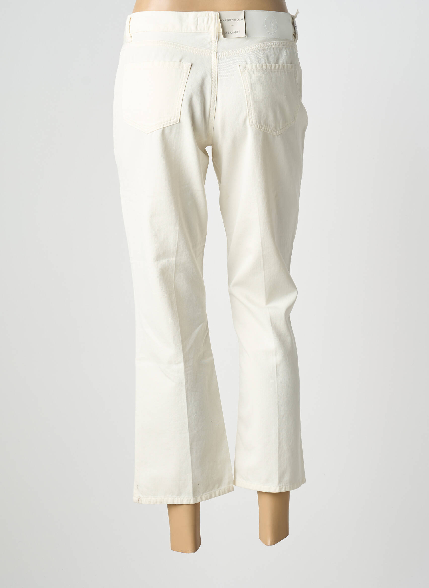 7/8 kelnės popelinos audinys, kuris pasižymi lygiu ir tankiu paviršiumi. normala dydis bežinis TRUSSARDI JEANS moteris