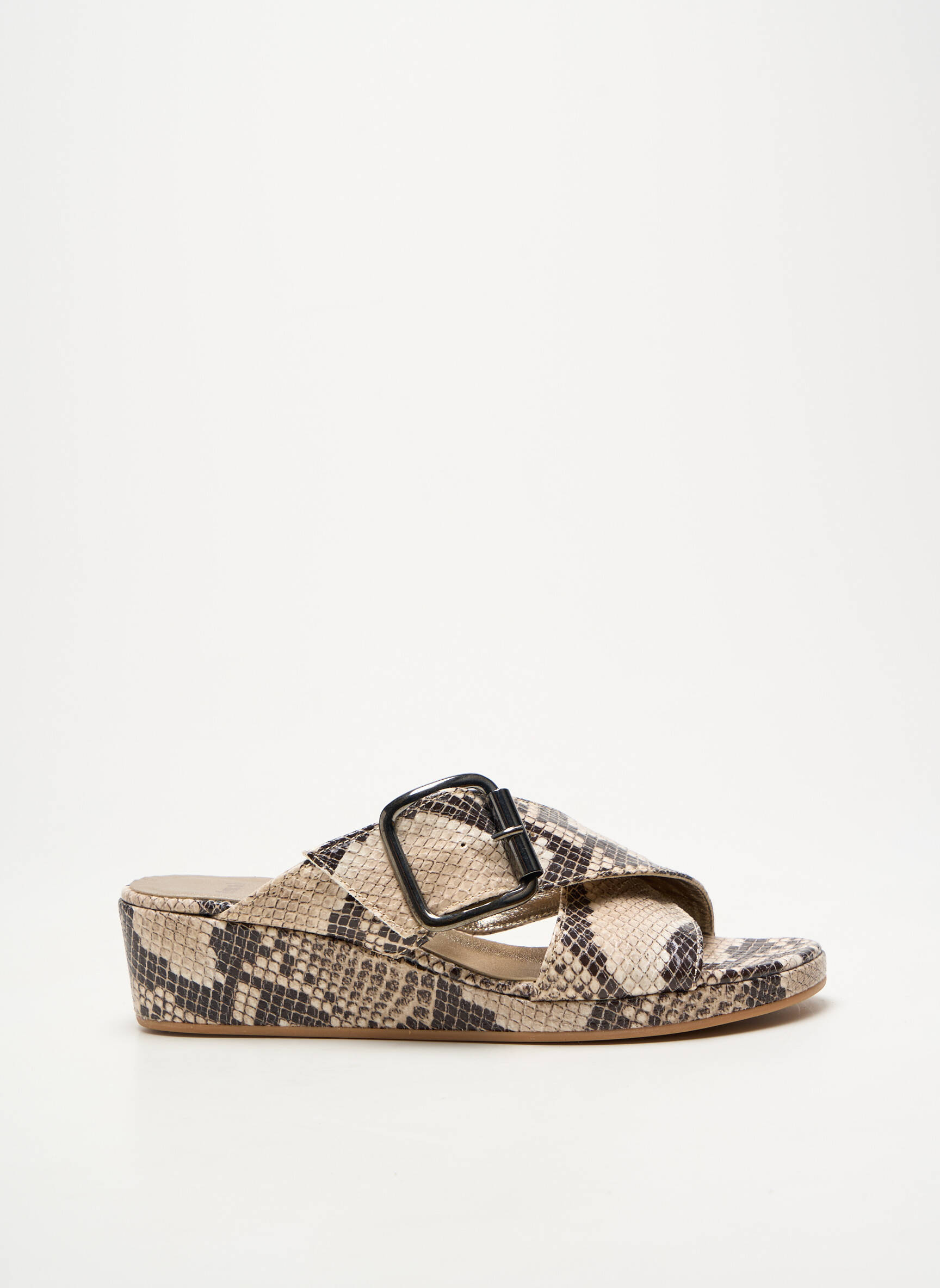 Mule/sabotai satino audinys kulnas nuo 4 iki 6 cm bežinis NIMAL moteris