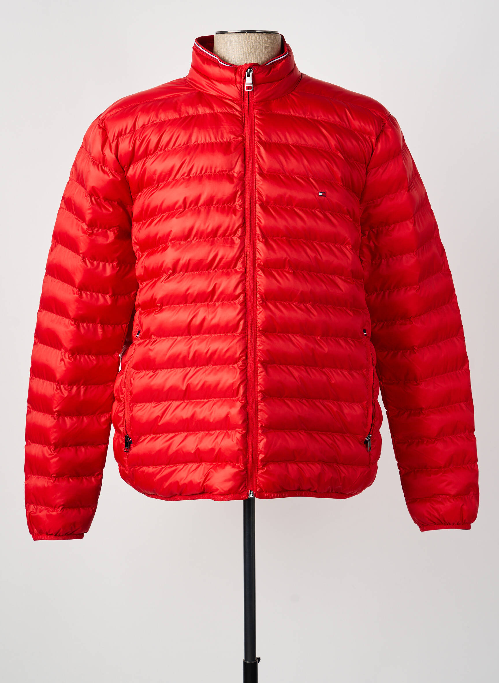 Pūkinė striukė ilgos rankovės be gobtuvų raudona TOMMY HILFIGER vyras