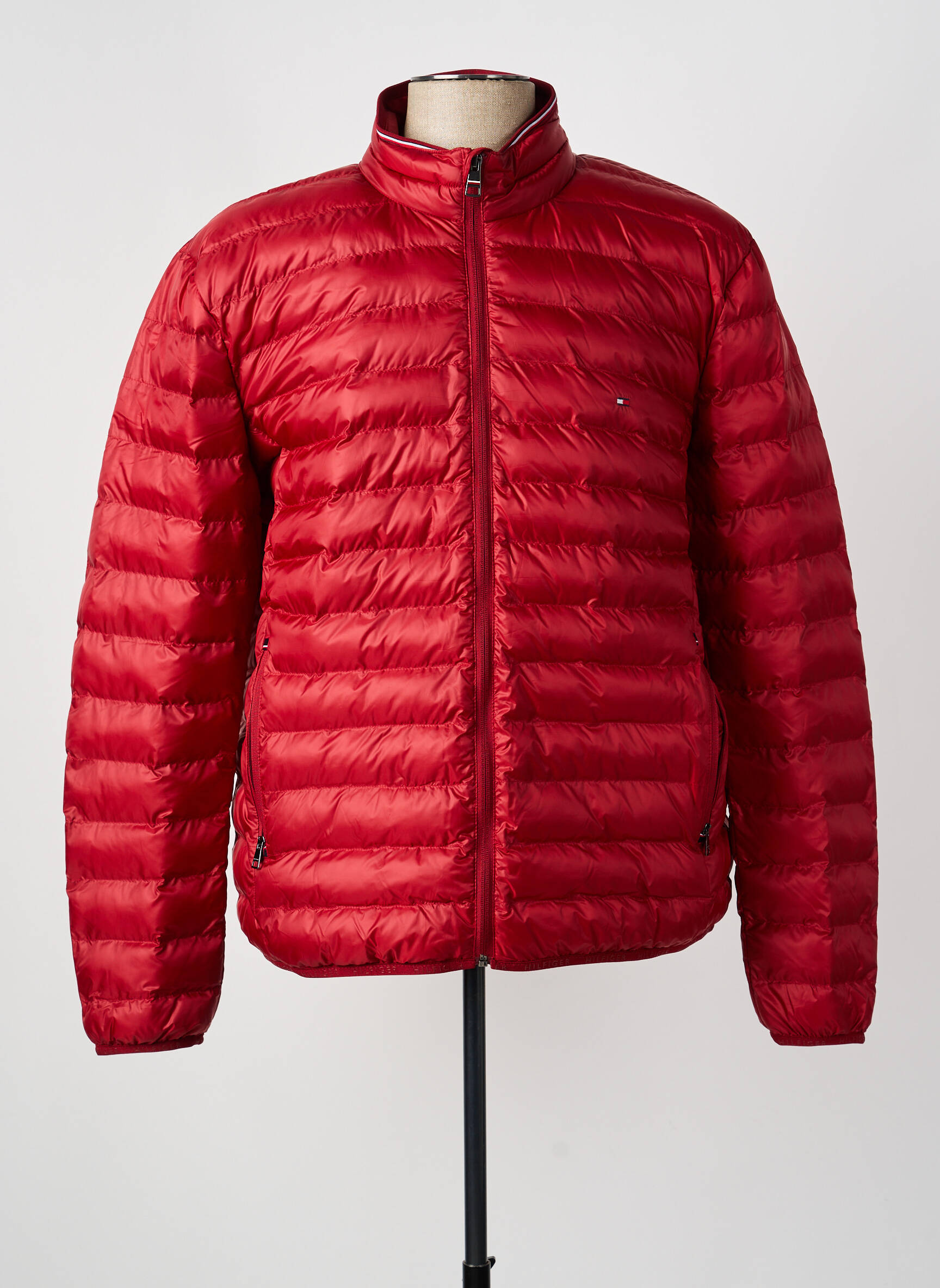 Pūkinė striukė ilgos rankovės be gobtuvų raudona TOMMY HILFIGER vyras
