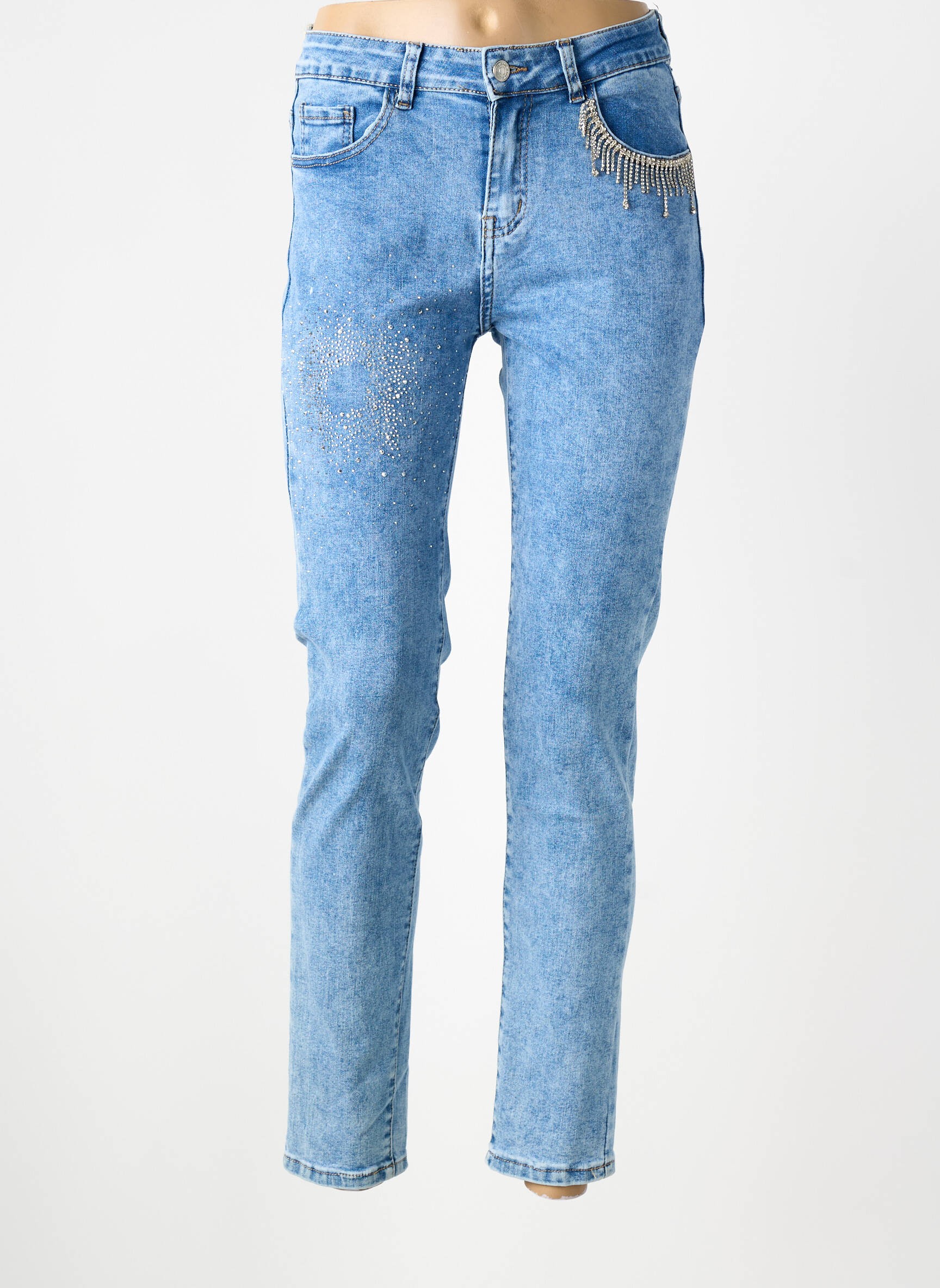 Lieknos džinsai tamprumas normala dydis mėlyna FASHION JEANS moteris