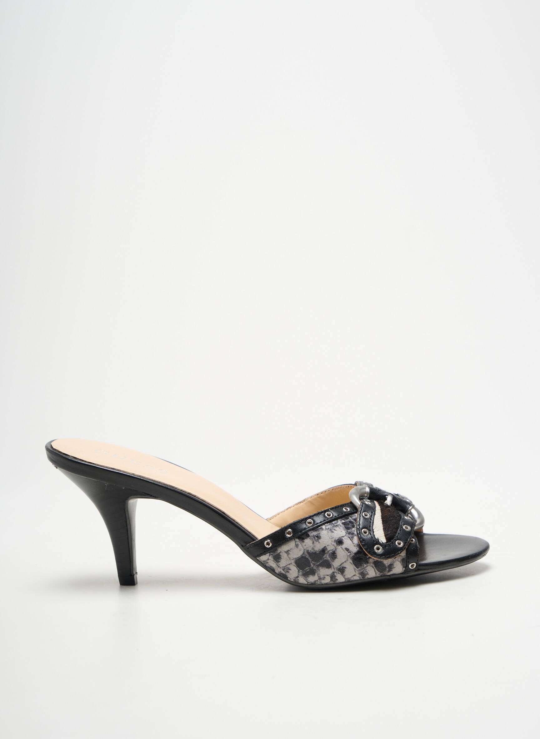 Mule/sabotai satino audinys kulnas nuo 7 iki 9 cm juodas GUESS moteris