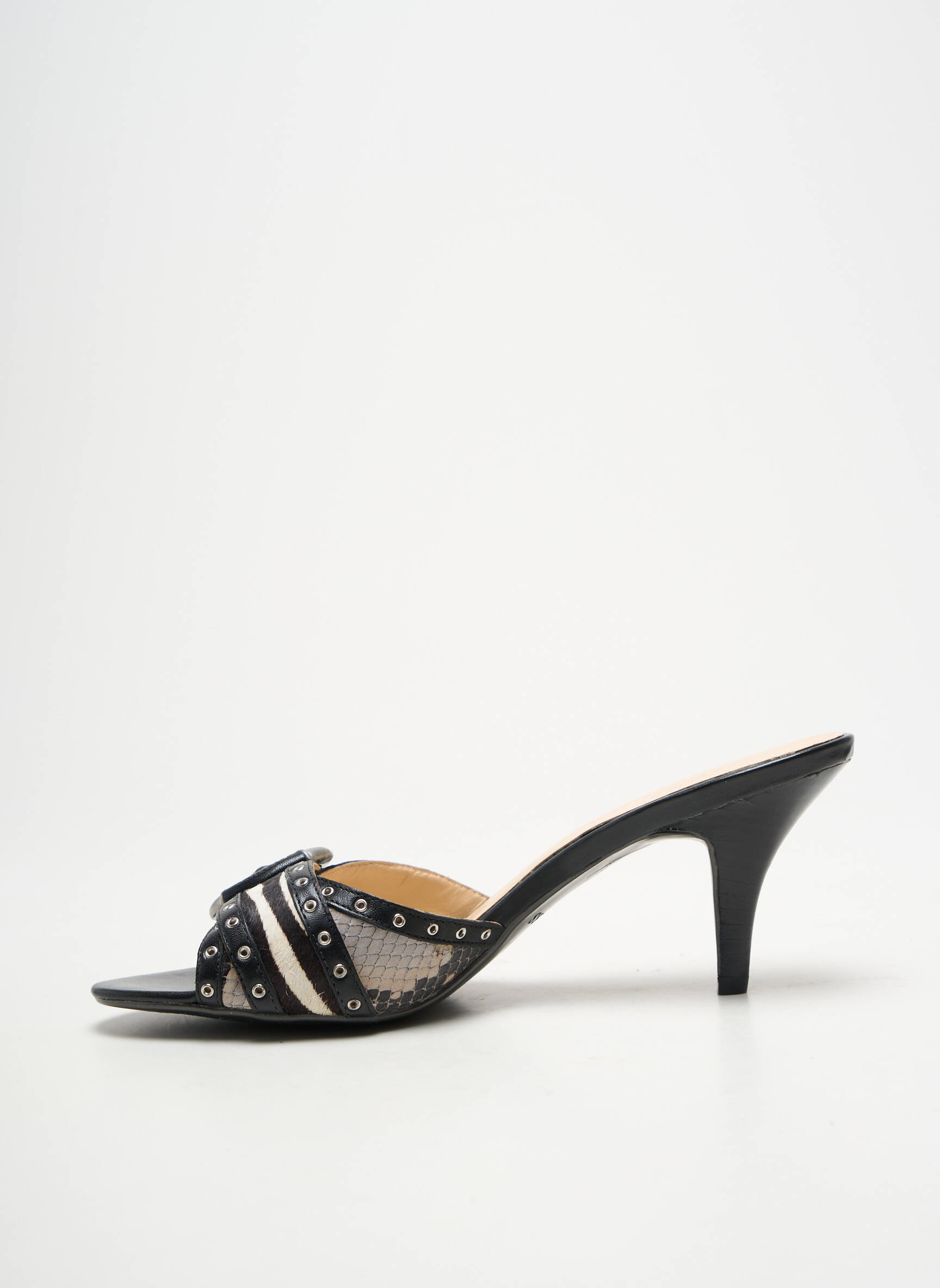 Mule/sabotai satino audinys kulnas nuo 7 iki 9 cm juodas GUESS moteris