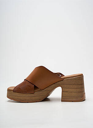 Mule/sabotai pusiau kompensuotas kulnas nuo 7 iki 9 cm rudas PAULA URBAN moteris