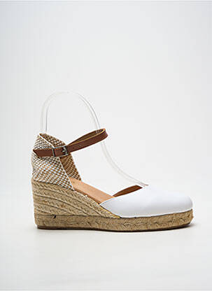 Espadrilės apvalus mygtukas kulnas nuo 7 iki 9 cm baltas PINAZ moteris