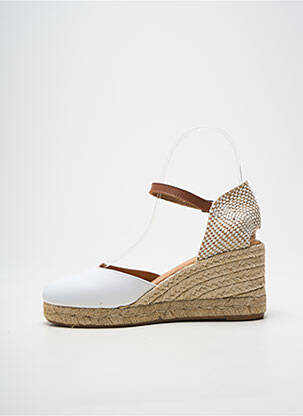 Espadrilės apvalus mygtukas kulnas nuo 7 iki 9 cm baltas PINAZ moteris