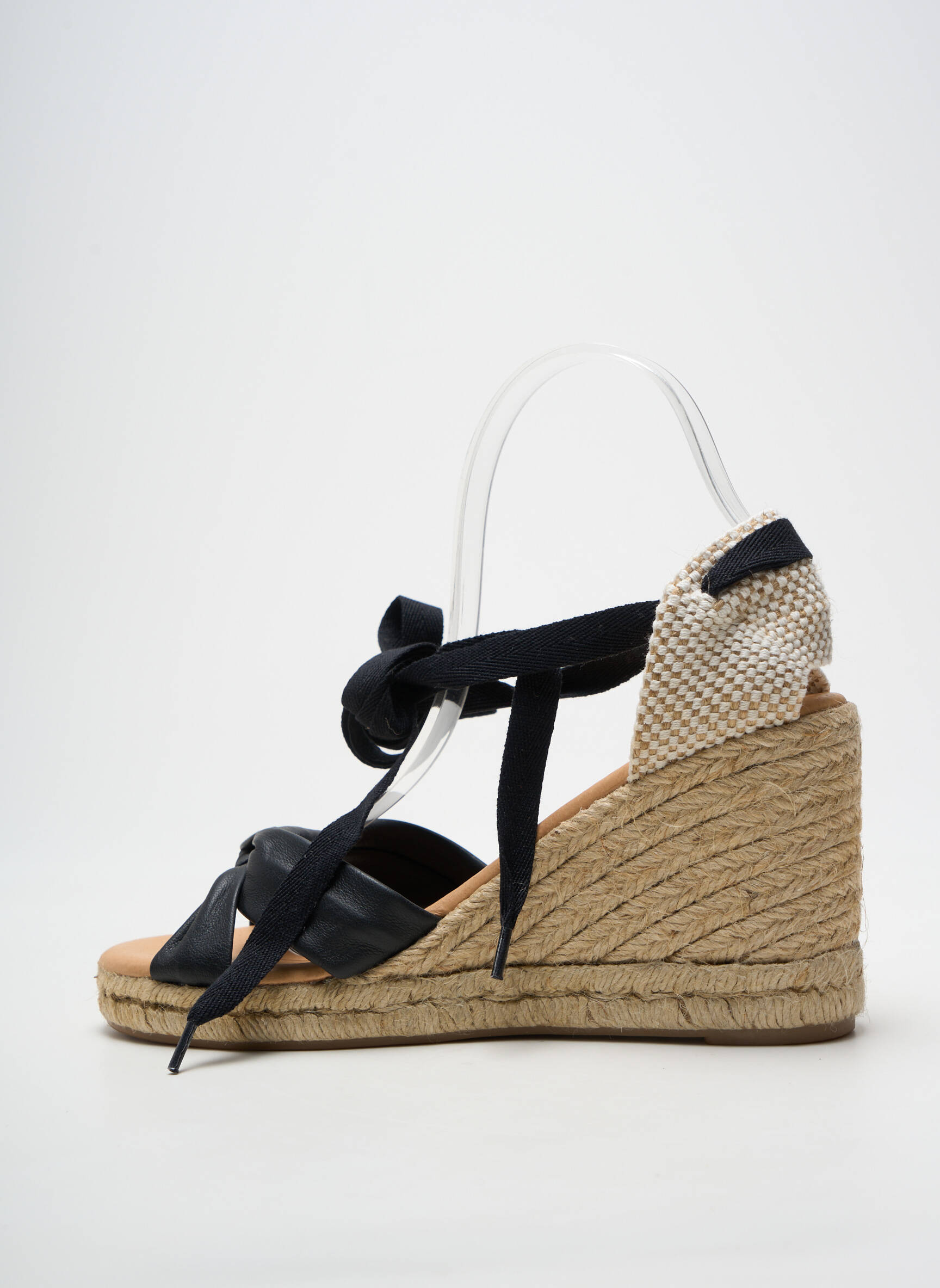 Espadrilės šnervių uždarymas kulnas nuo 7 iki 9 cm juodas PINAZ moteris
