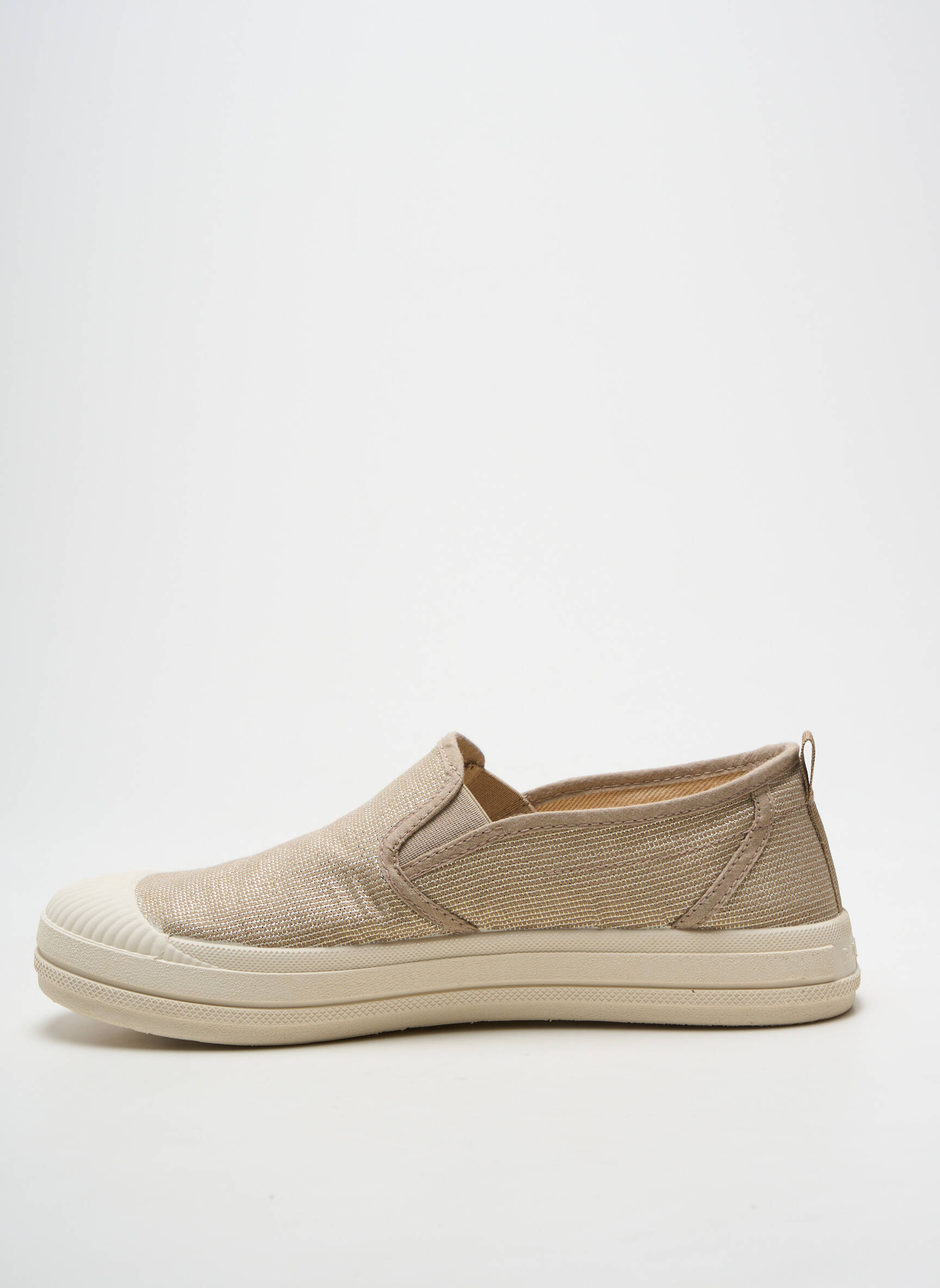 Slip-on batai satino audinys plokščias kulnas iki 3 cm auksas PATAUGAS moteris