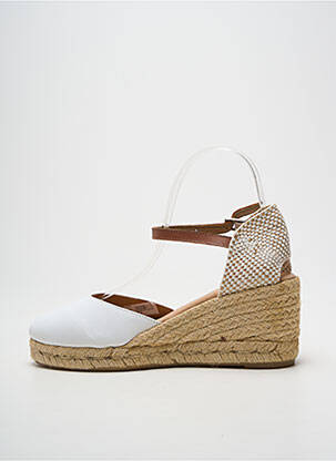 Espadrilės apvalus mygtukas kulnas nuo 7 iki 9 cm baltas PINAZ moteris