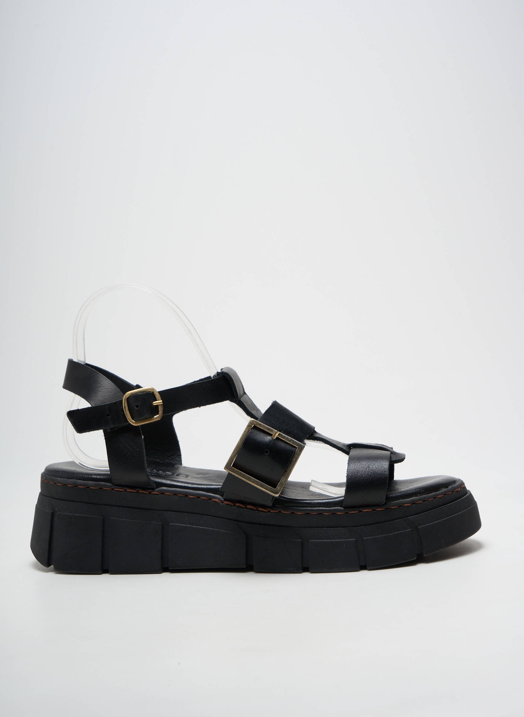 Sandalai/nu pėdos lygus medžiaga kulnas nuo 4 iki 6 cm juodas GOODSTEP moteris