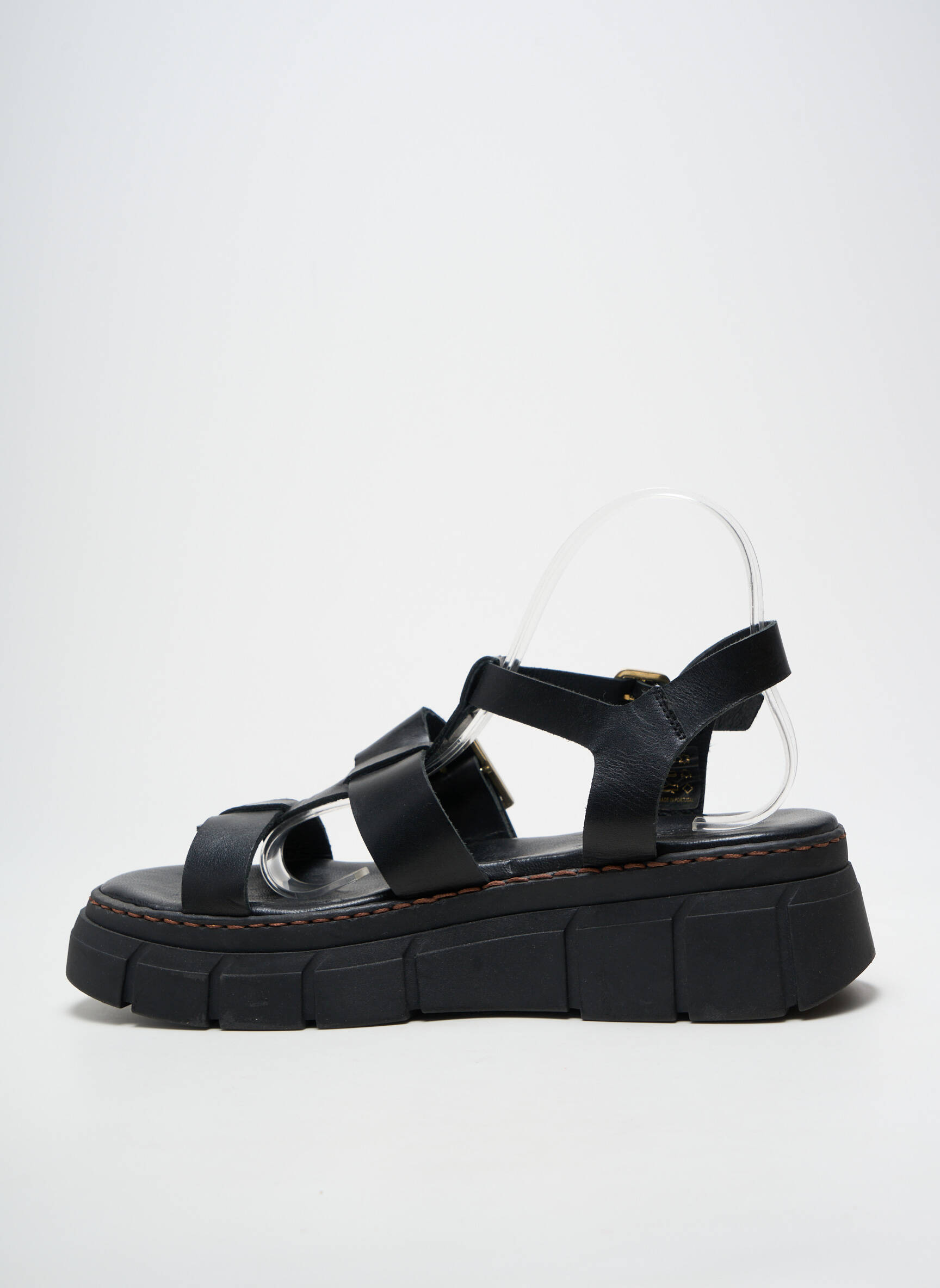 Sandalai/nu pėdos lygus medžiaga kulnas nuo 4 iki 6 cm juodas GOODSTEP moteris