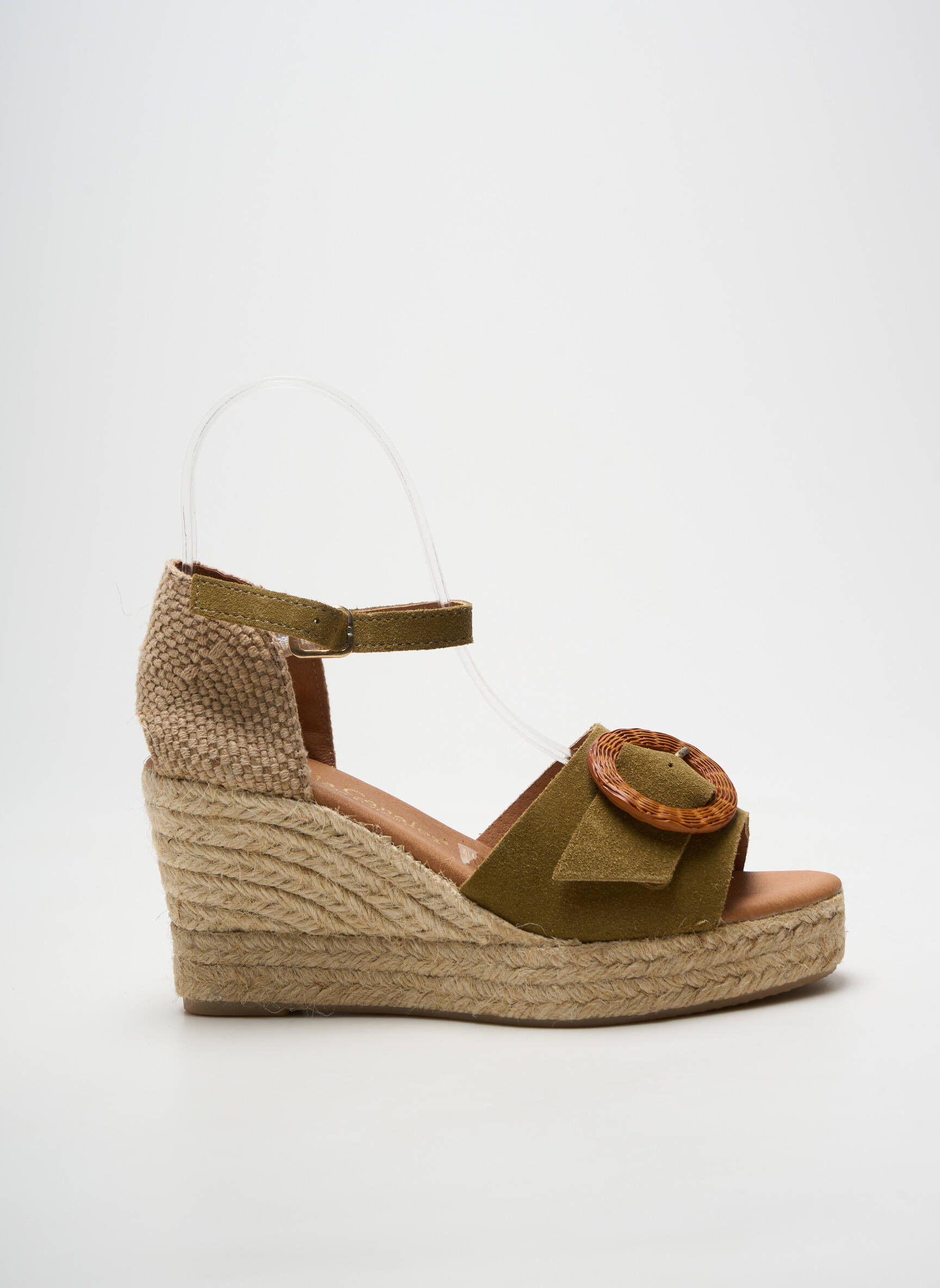 Espadrilės užsegimas su kaklo detalėmis kulnas nuo 7 iki 9 cm žalias LOLA CANALES moteris