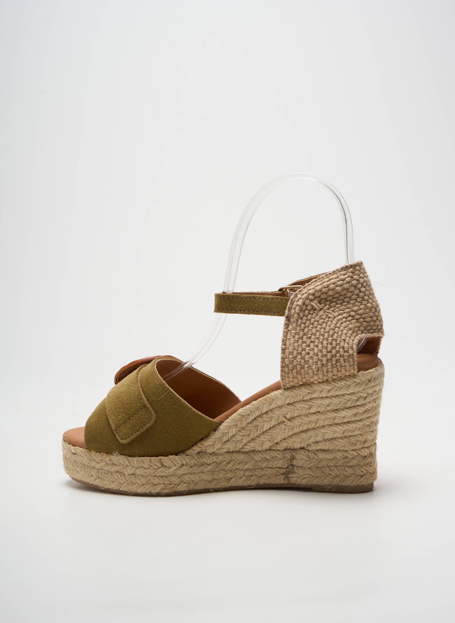 Espadrilės užsegimas su kaklo detalėmis kulnas nuo 7 iki 9 cm žalias LOLA CANALES moteris
