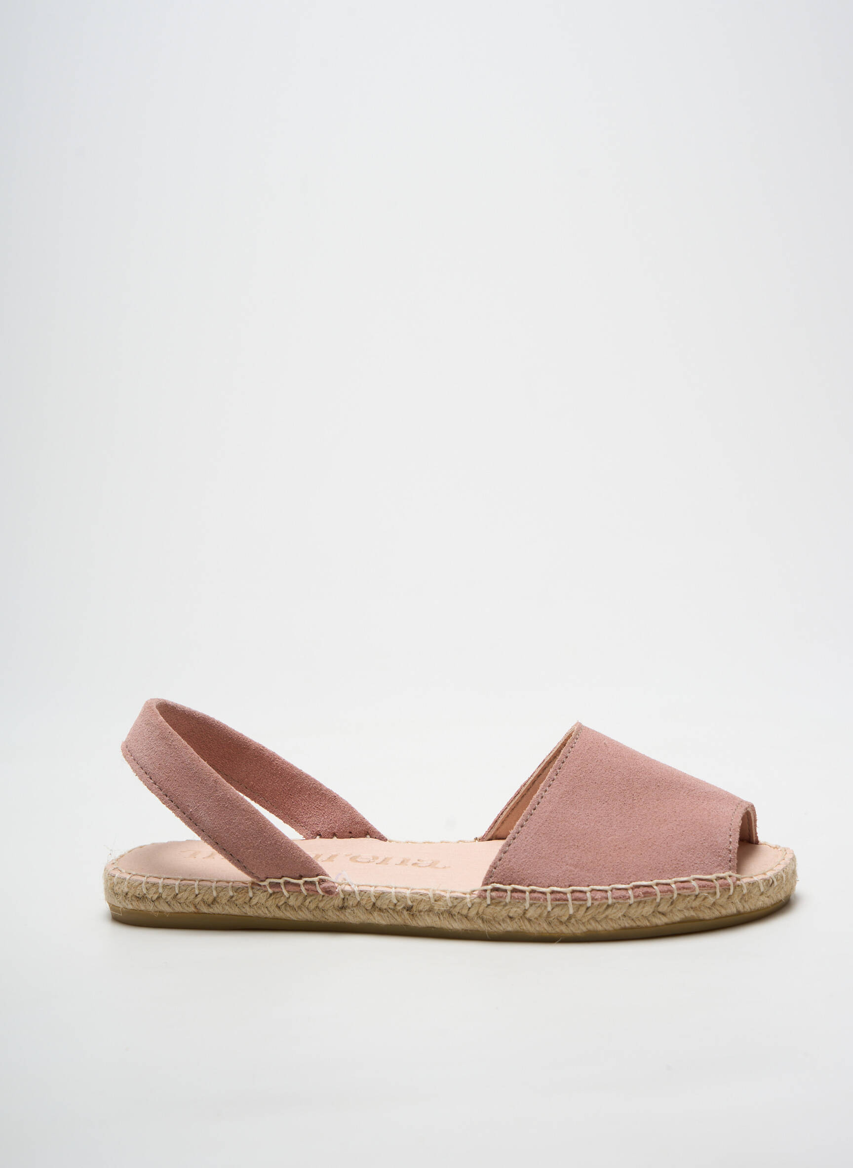 Espadrilės atvira pabaiga plokščias kulnas iki 3 cm rožinė MACARENA moteris