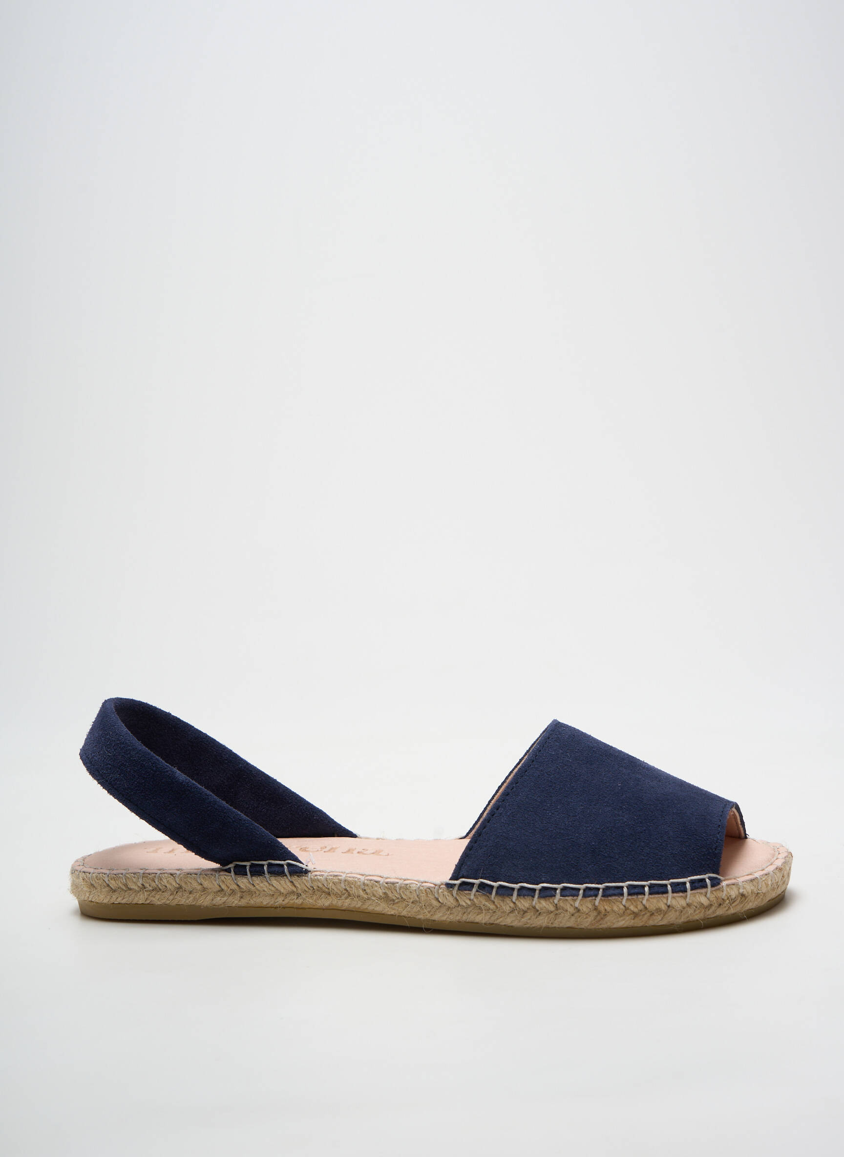 Espadrilės atvira pabaiga plokščias kulnas iki 3 cm tamsiai mėlyna MACARENA moteris