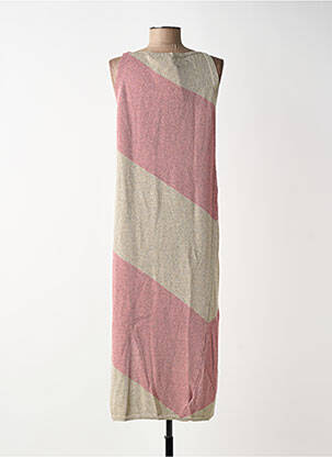 Pusilgių suknelė be rankų be rankų rožinė BLANC BOHEME moteris