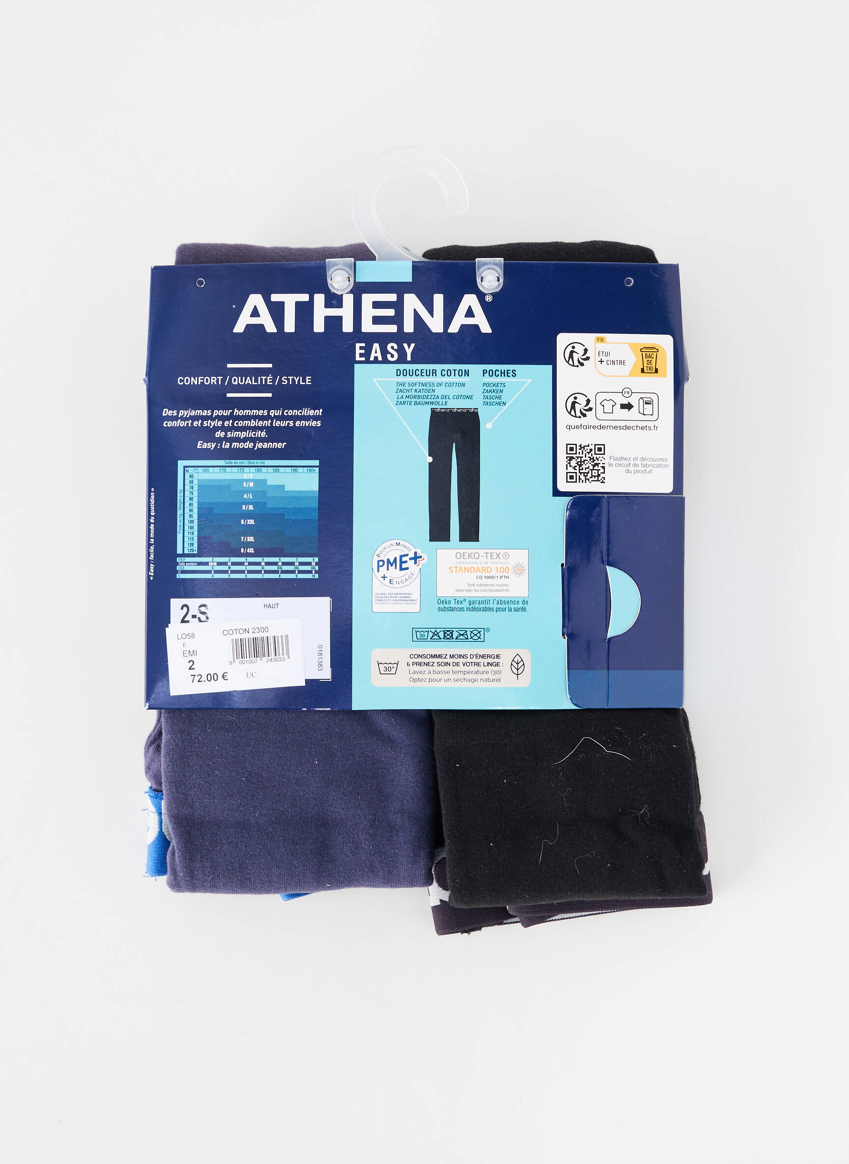 Pižama jersio audimas juodas ATHENA vyras