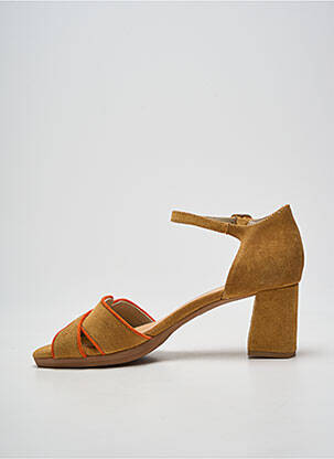 Sandalai/nu pėdos užsegimas su kaklo detalėmis kulnas nuo 7 iki 9 cm oranžinė DORKING moteris