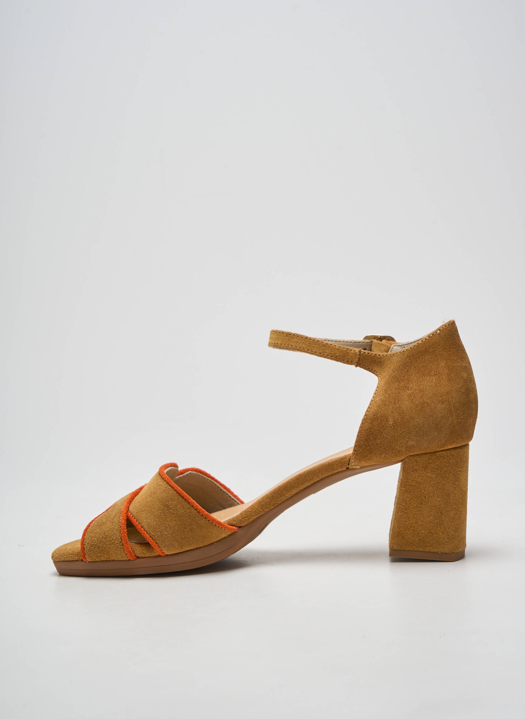 Sandalai/nu pėdos užsegimas su kaklo detalėmis kulnas nuo 7 iki 9 cm oranžinė DORKING moteris