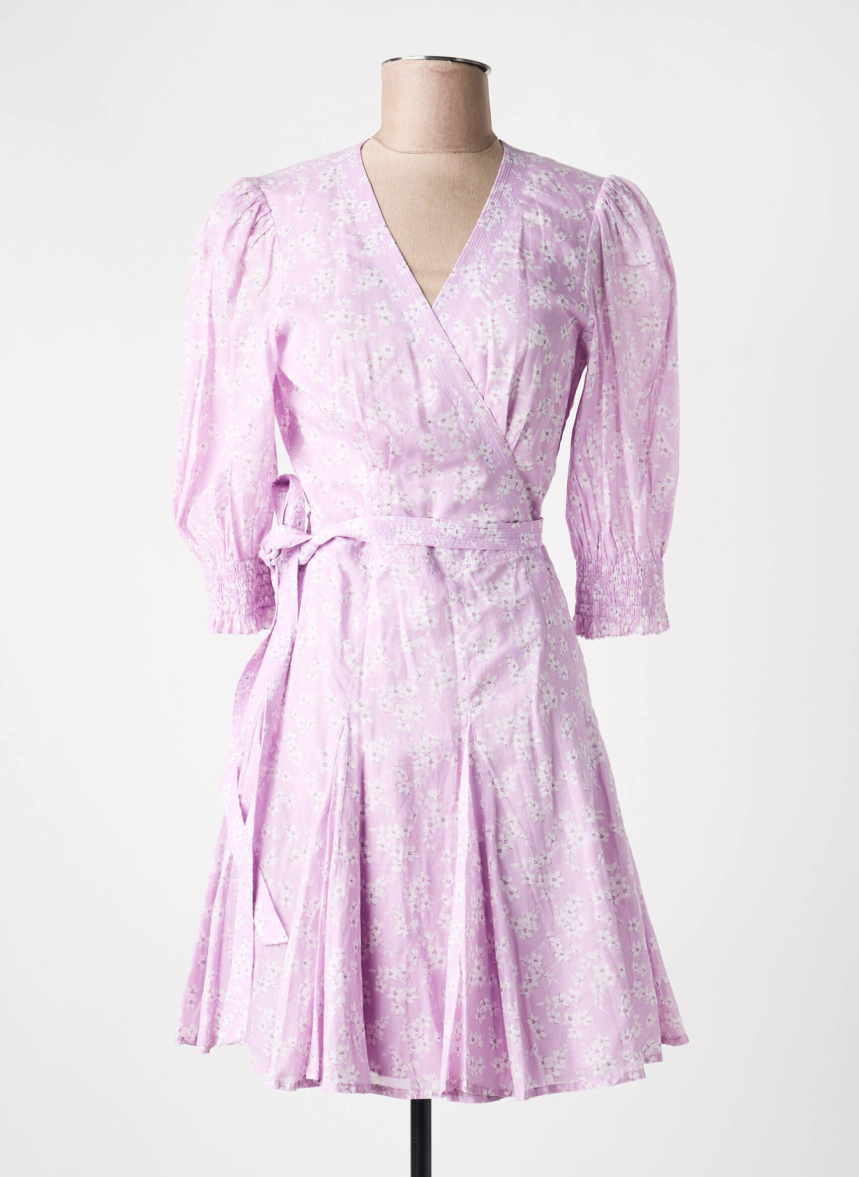 Pusilgių suknelė 3/4 rankovės 3/4 rankovės violetinis RALPH LAUREN moteris