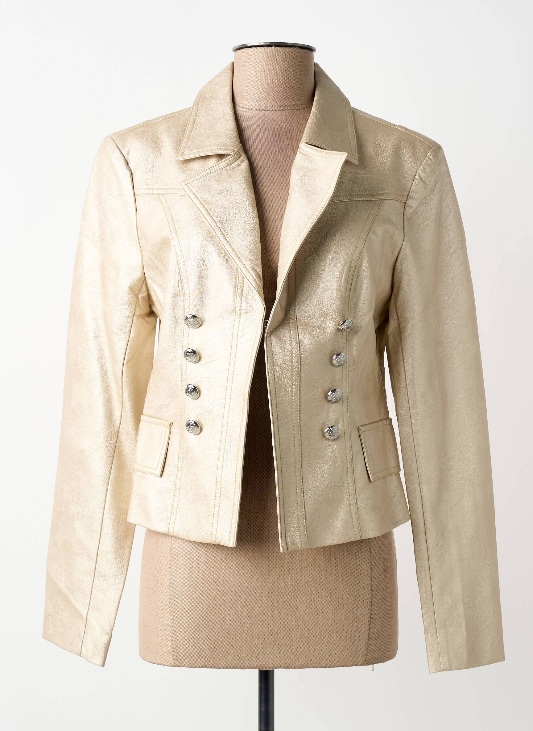 Dirbtinės odos striukė centrinė iškirptė auksas JOSEPH RIBKOFF moteris