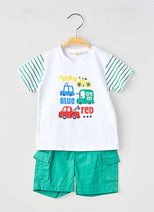 Šortų rinkinys flokuota serigrafija žalias BABY BOL berniukas