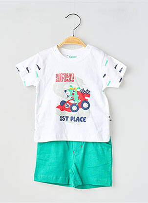 Šortų rinkinys flokuota serigrafija žalias BABY BOL berniukas
