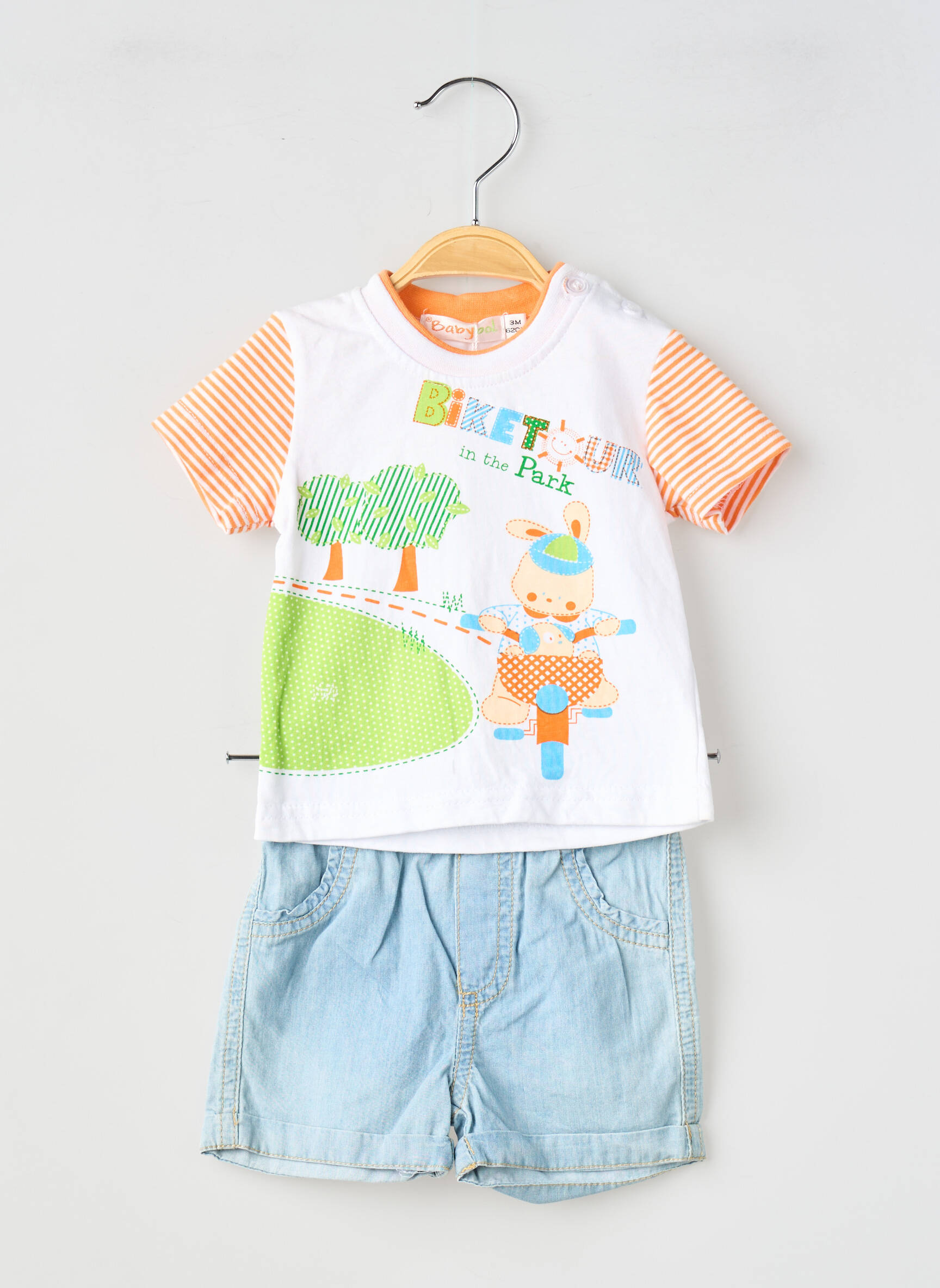 Šortų rinkinys flokuota serigrafija mėlyna BABY BOL berniukas