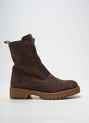 Batai/botai nubuko audinys plokščias kulnas iki 3 cm rudas REQINS moteris