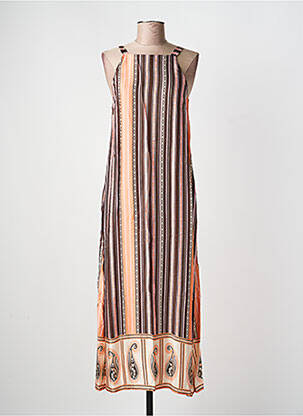 Ilga suknelė be rankų be rankų oranžinė B.YU moteris