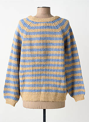 Megztinis tiesi kirpimas ilgos rankovės mėlyna LOLLYS LAUNDRY moteris
