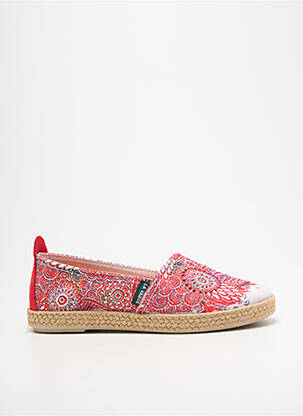 Espadrilės apvalus mygtukas plokščias kulnas iki 3 cm raudona LA VAGUE moteris