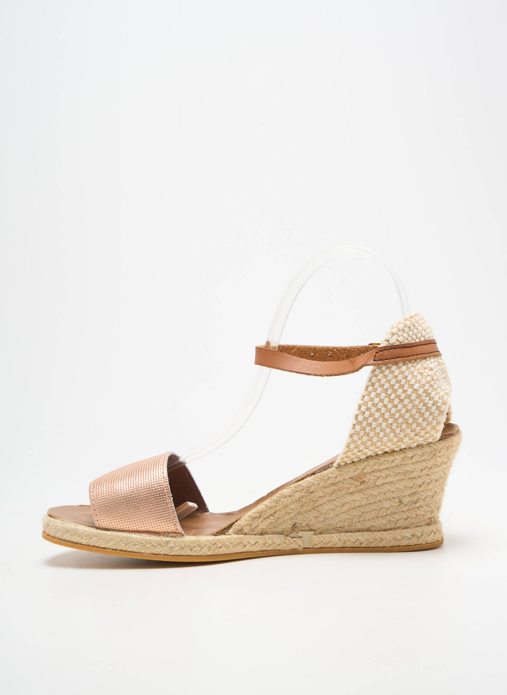 Espadrilės satino audinys kulnas nuo 7 iki 9 cm rožinė LA VAGUE moteris