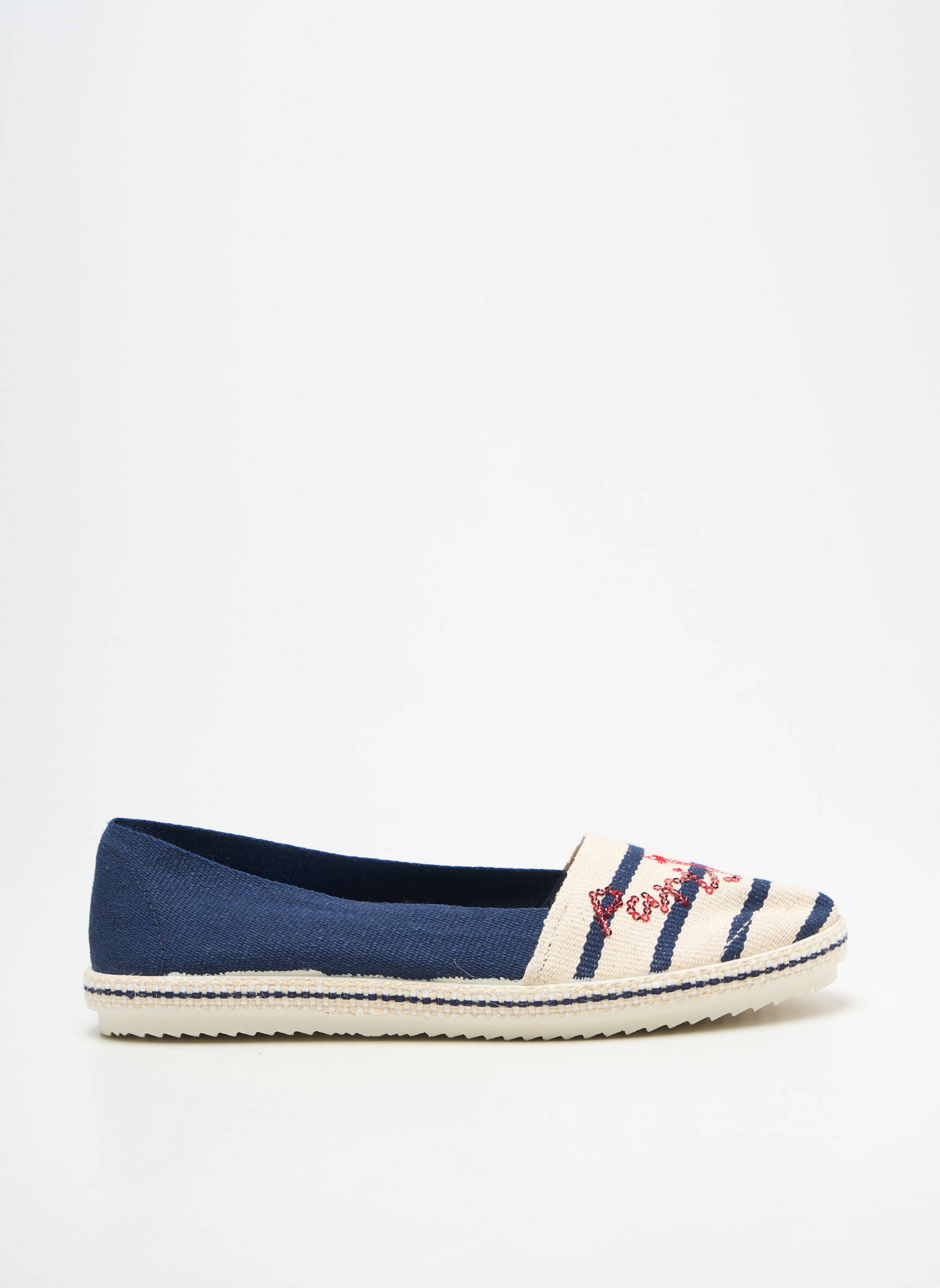 Espadrilės satino audinys plokščias kulnas iki 3 cm mėlyna LA VAGUE moteris