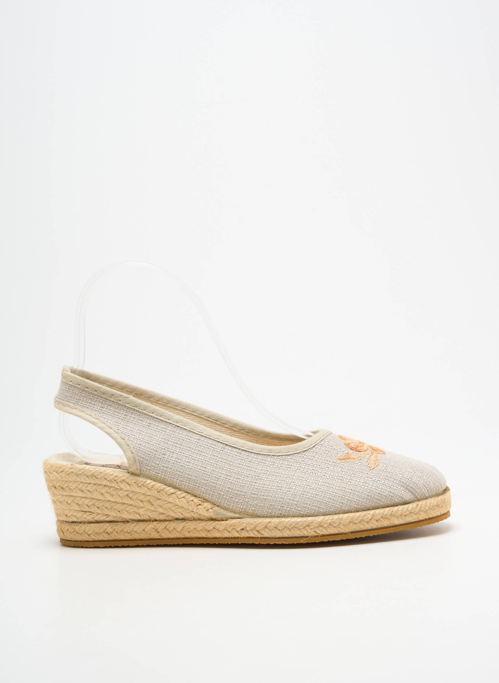 Espadrilės apvalus mygtukas kulnas nuo 4 iki 6 cm bežinis BAYONA moteris