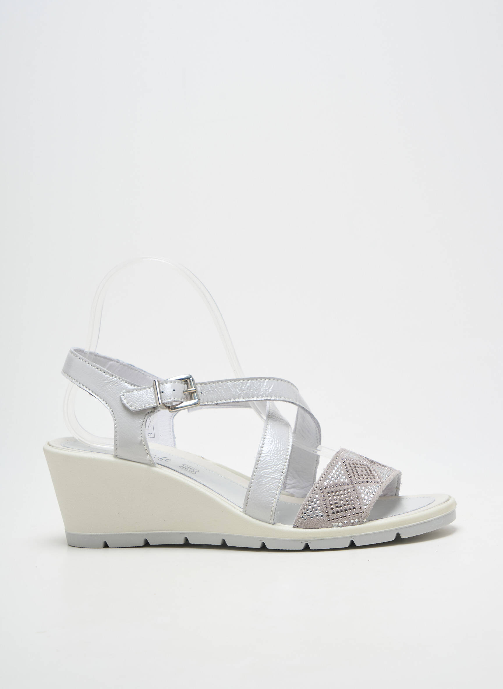 Sandalai/nu pėdos satino audinys kulnas nuo 4 iki 6 cm pilka ENVAL SOFT moteris