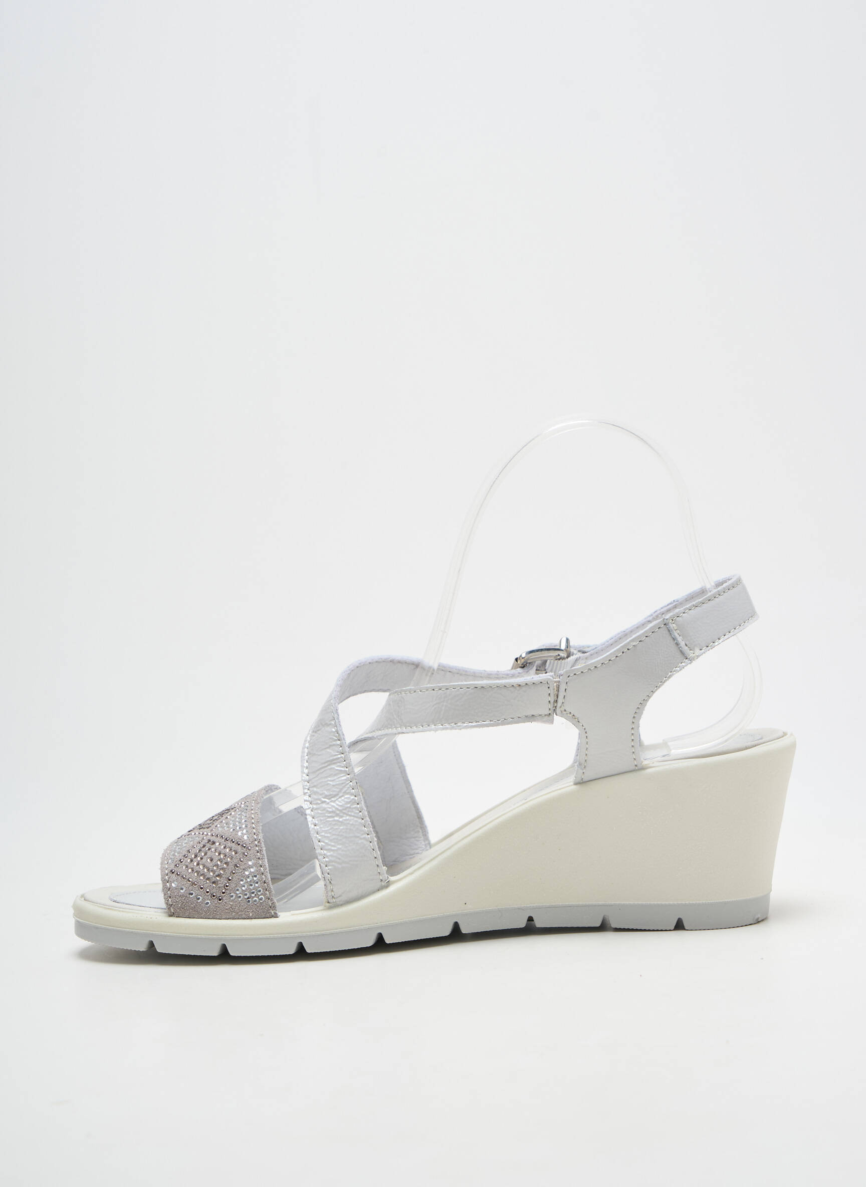 Sandalai/nu pėdos satino audinys kulnas nuo 4 iki 6 cm pilka ENVAL SOFT moteris