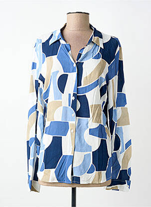 Moteriškas marškinys centrinė iškirptė ilgos rankovės mėlyna VLT'S BY VALENTINA'S moteris