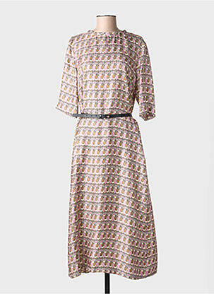 Ilga suknelė fantazijos raštas 3/4 rankovės violetinis MAX MARA moteris
