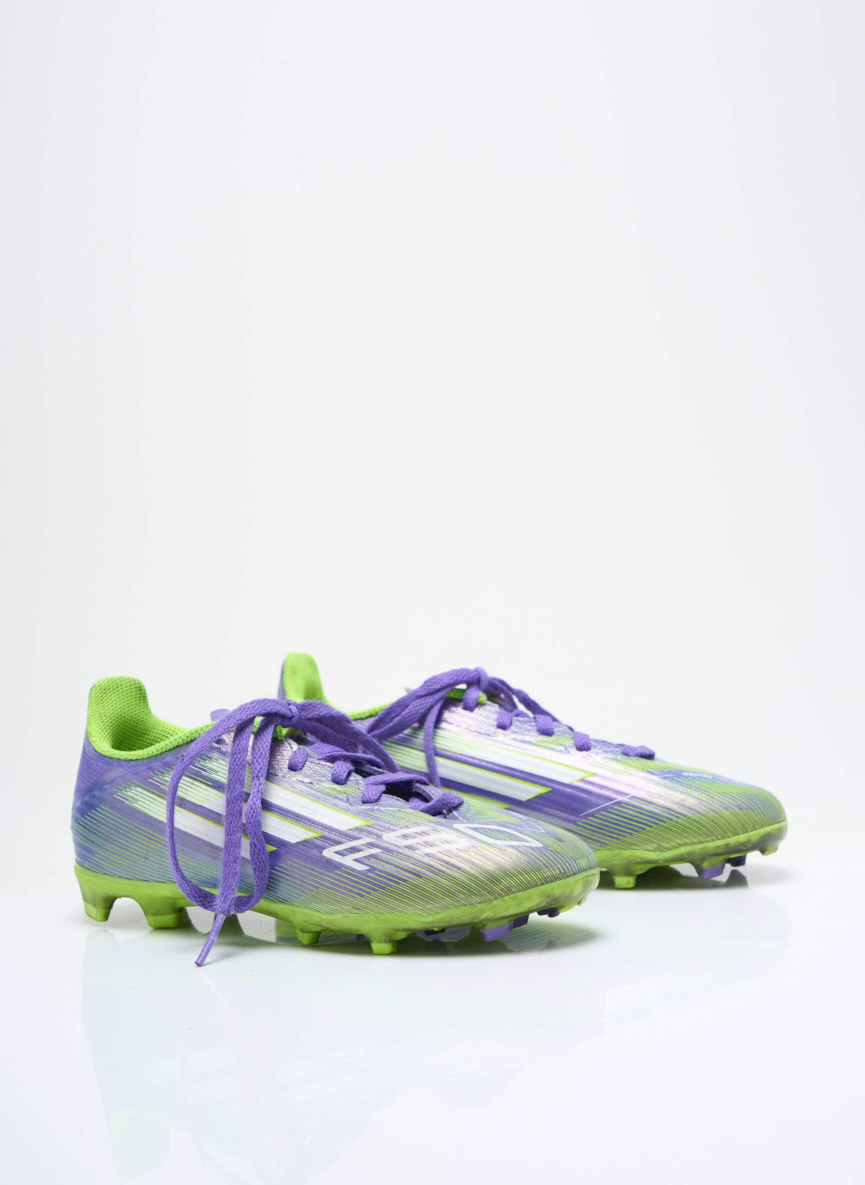 Bėgimo bateliai futbolo sportas apvalus mygtukas violetinis ADIDAS vaikas