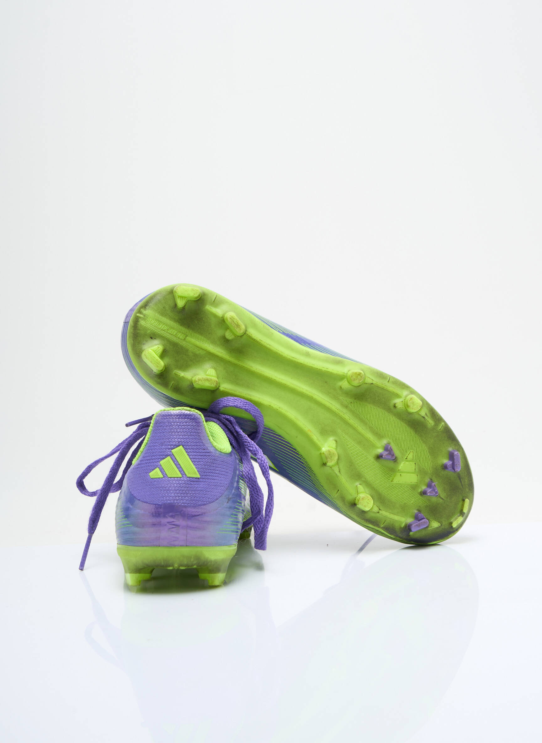 Bėgimo bateliai futbolo sportas apvalus mygtukas violetinis ADIDAS vaikas
