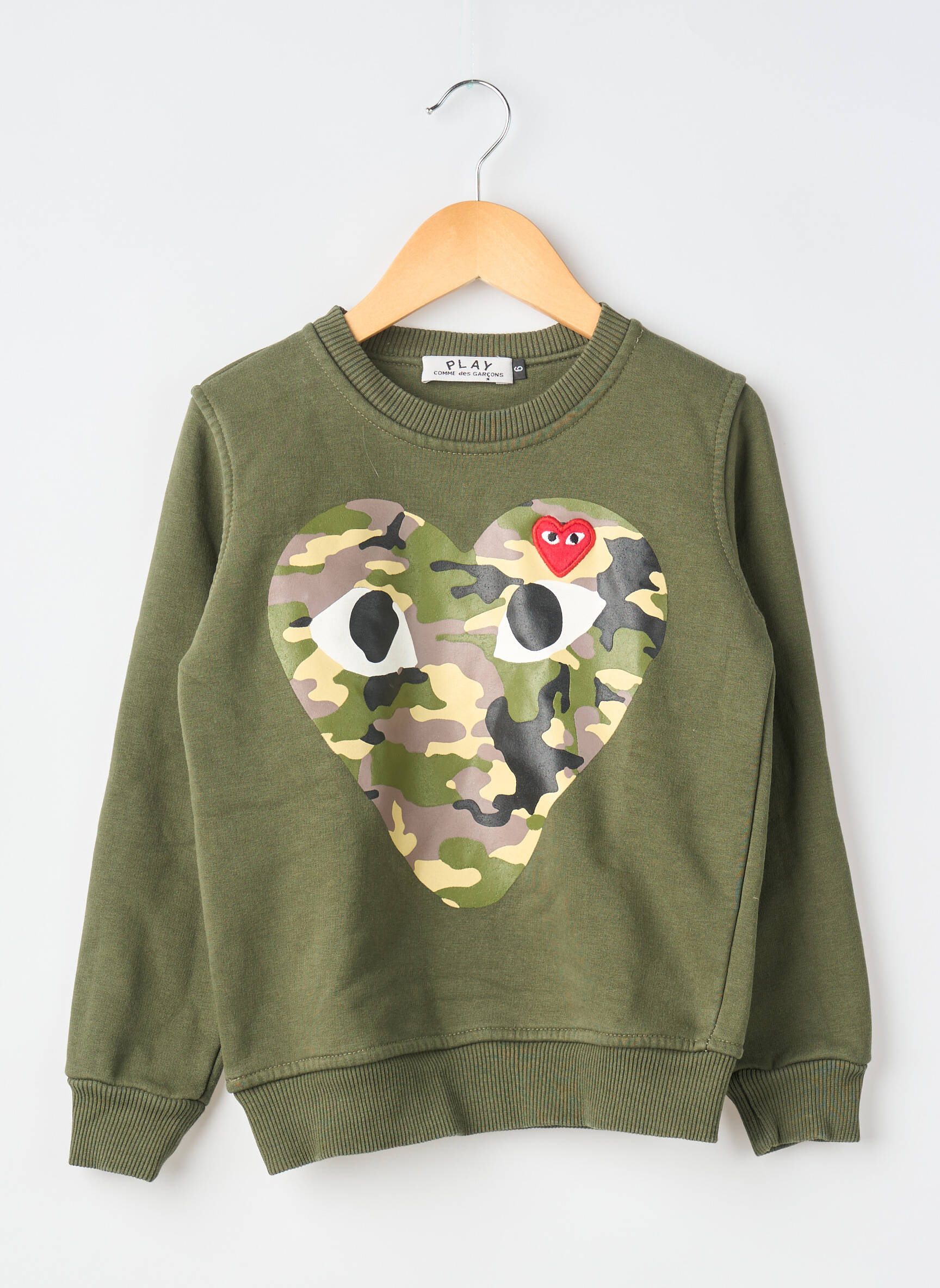 Mikroskopas floqué serigrafija ilgos rankovės žalias COMME DES GARCONS mergina