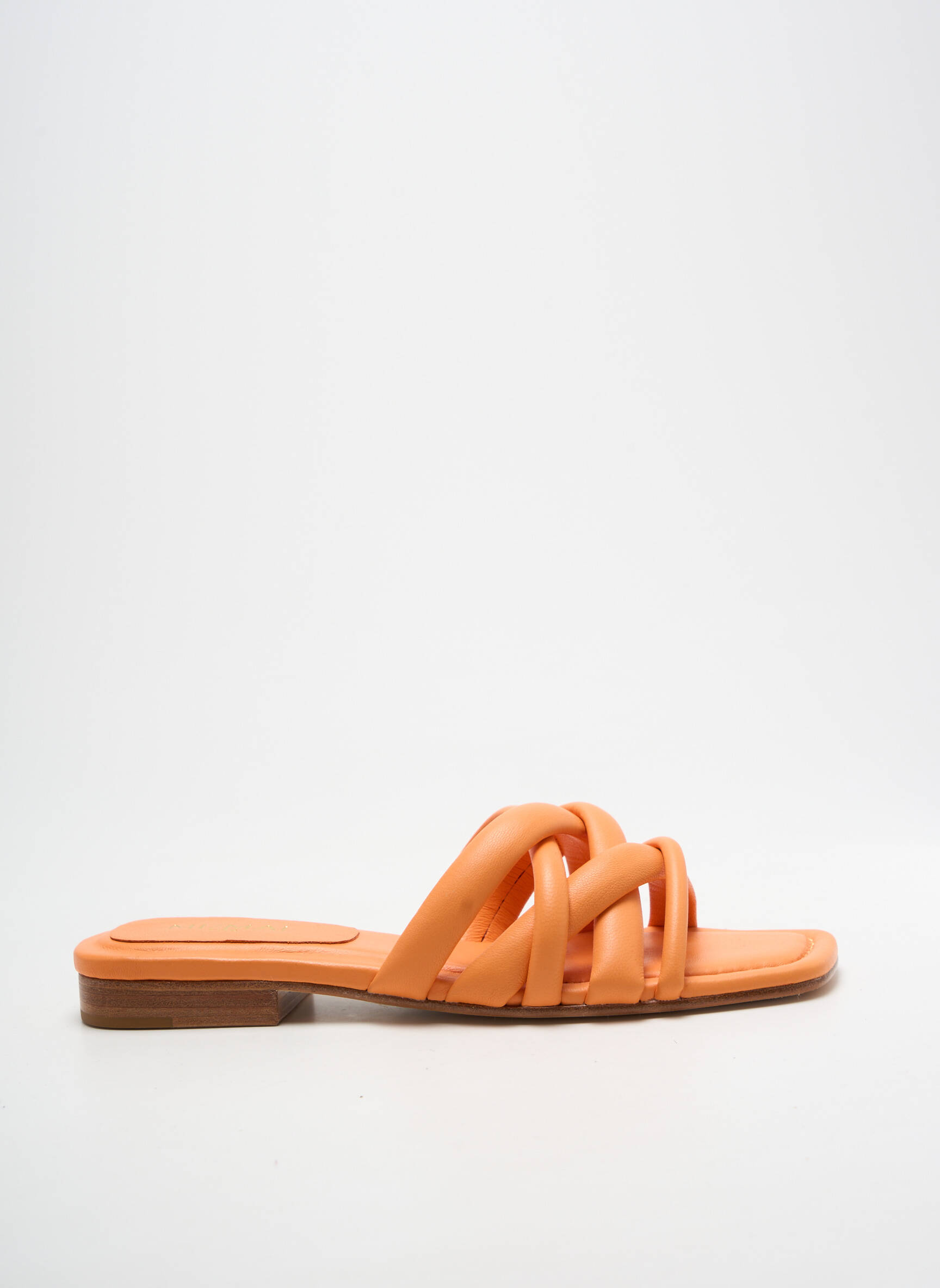 Mule/sabotai odinė išorinė padas plokščias kulnas iki 3 cm oranžinė MI/MAI moteris