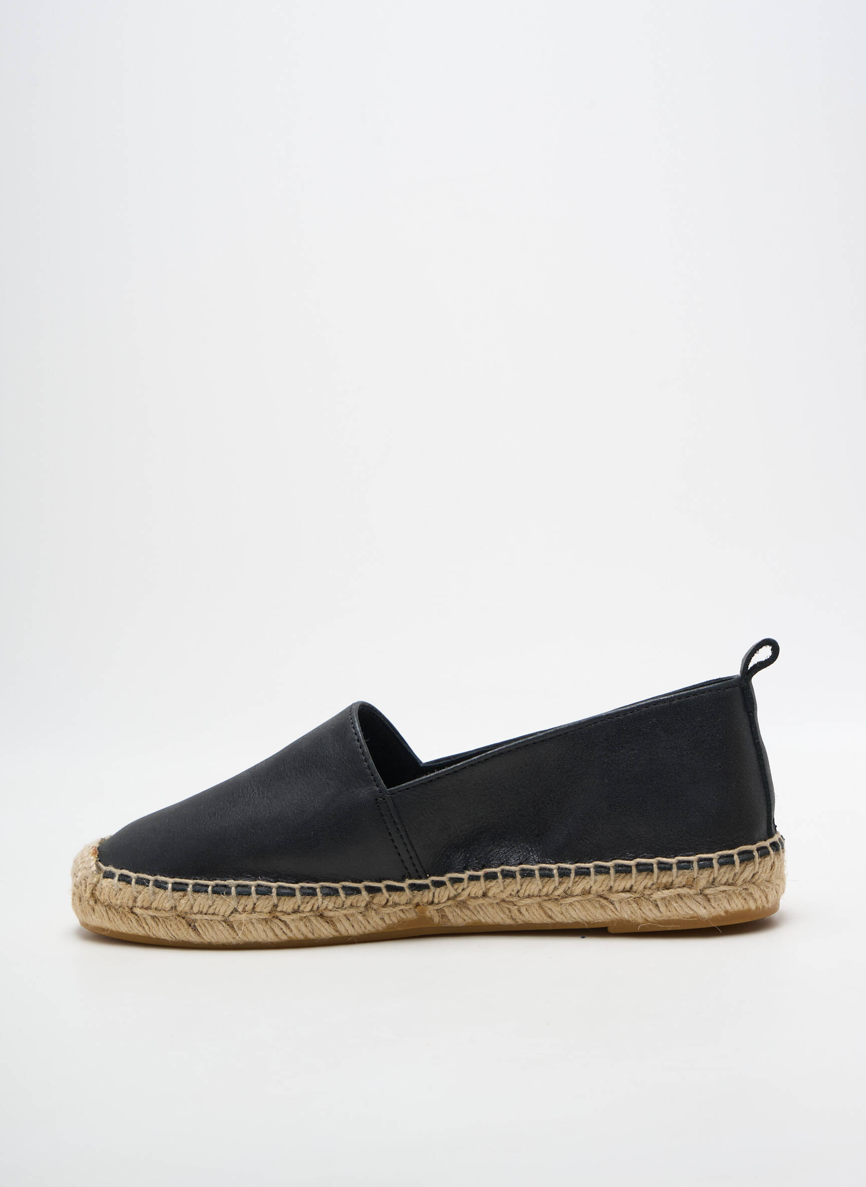 Espadrilės apvalus mygtukas plokščias kulnas iki 3 cm juodas PÖLKA moteris