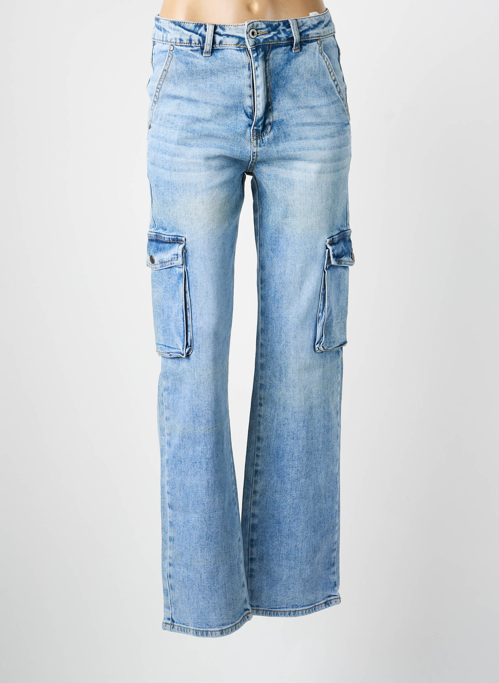 Tiesios kirpimo džinsai kišenės mėlyna WATER JEANS moteris