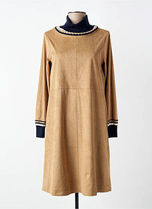 Pusilgių suknelė ilgos rankovės ilgos rankovės rudas TRICOT CHIC moteris