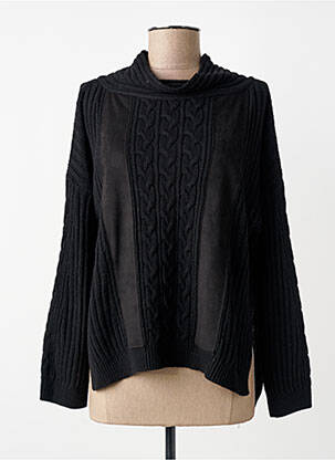 Megztinis centrinė iškirptė ilgos rankovės juodas TRICOT CHIC moteris