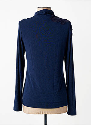 Viršūnė jersey audinys ilgos rankovės mėlyna TRICOT CHIC moteris